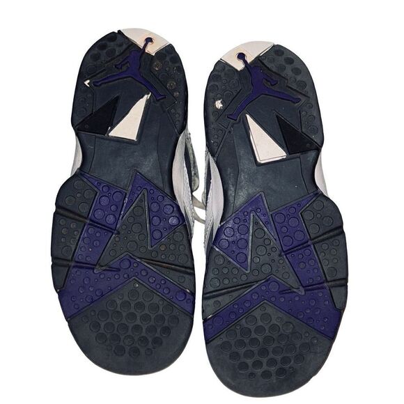 Nike Air Jordan 7 Retro Boys 11c Flint White Varsity Purple Grey DJ2778-100 - Picture 4 of 6